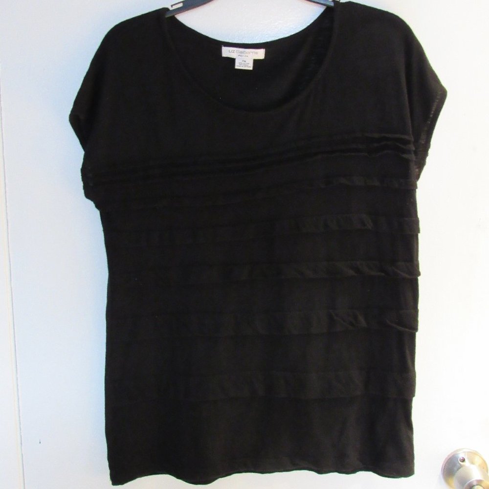 Liz Claiborne Striped Ruffle Top